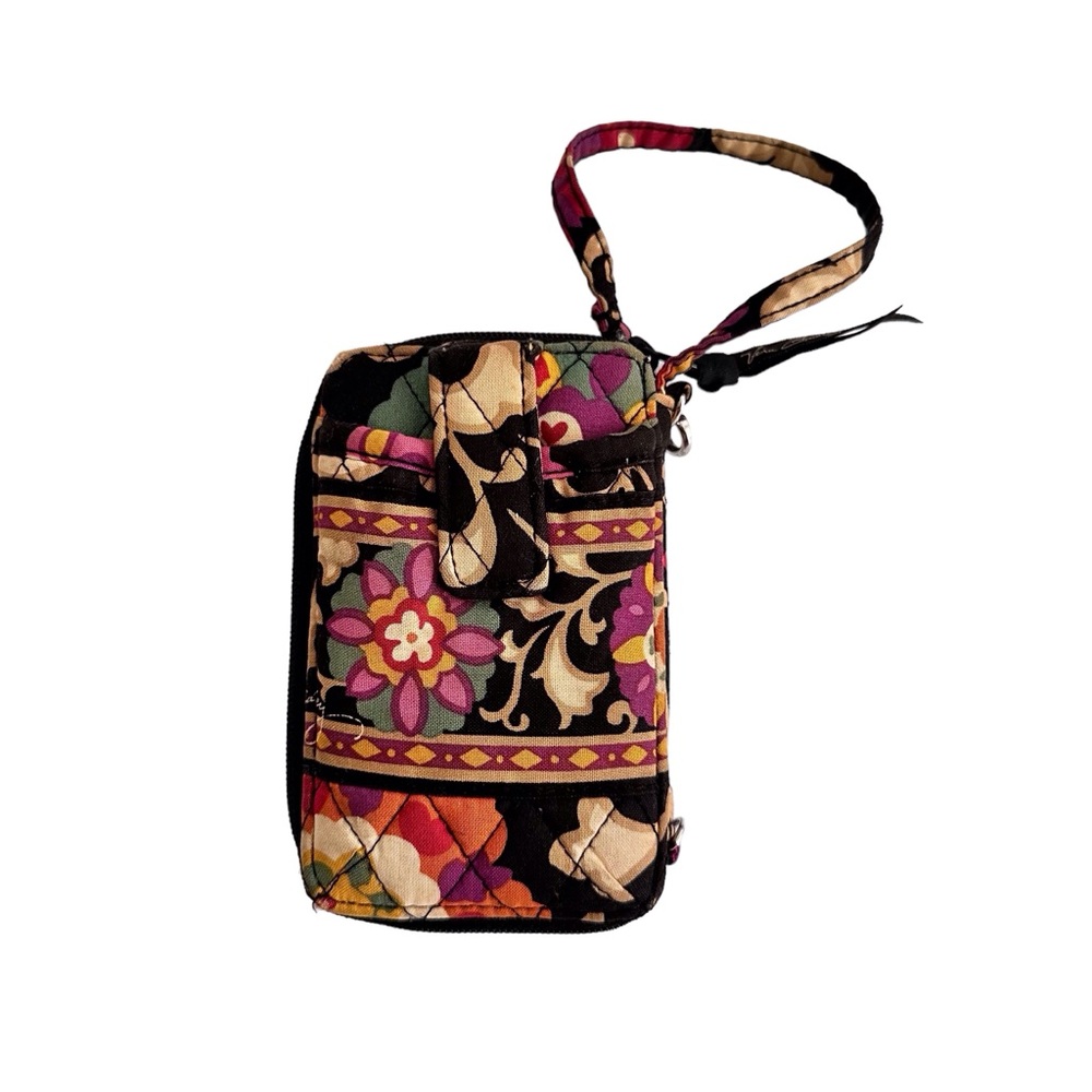 Vera Bradley Suzani Black Floral Wristlet Wallet
